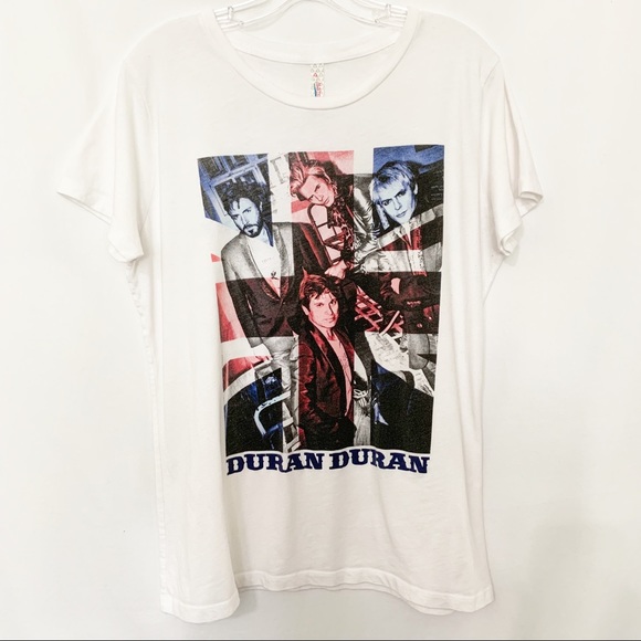 DURAN DURAN Juniors Girls Kids Short Sleeve T-Shirt WHITE HEARTX